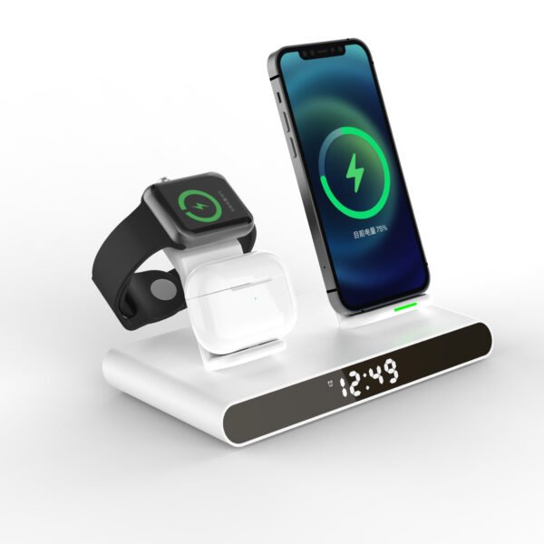 3 IN 1 Alarm Clock Wireless Charger
