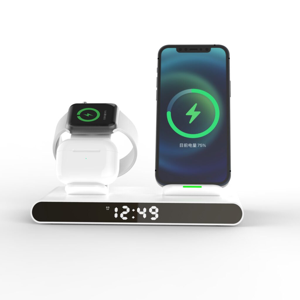 3 IN 1 Alarm Clock Wireless Charger