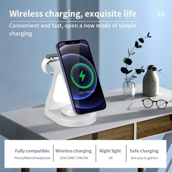 4 In 1 Dolphin 15W Magnet Wireless Charger QI Wireless Charging Stand Dock