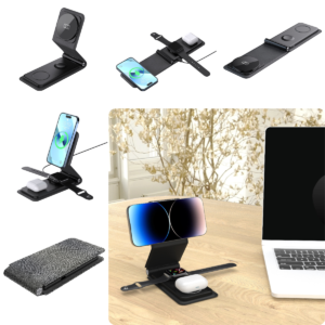 Foldable & Portable 3 in 1 Wireless Charger Stand