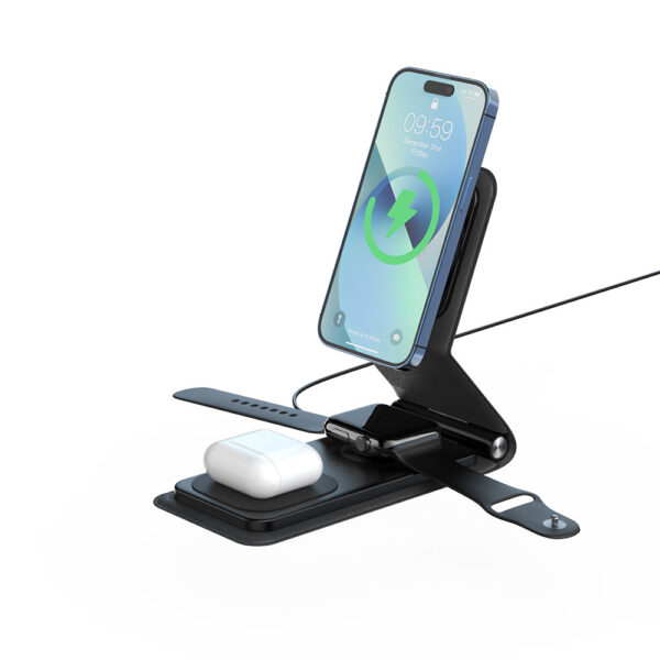 Foldable & Portable 3 in 1 Wireless Charger Stand