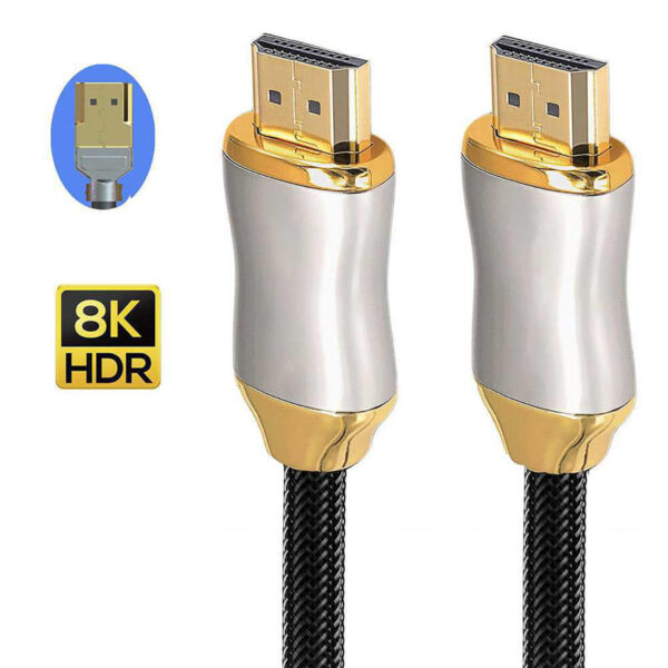 ​​Industrial HDMI 2.1 Cable 48Gbps 8K@60Hz 4K@120Hz | Triple-Shielded OFC | Gold-Plated Locking Connectors | Custom Lengths & Shielding​​ - Image 2