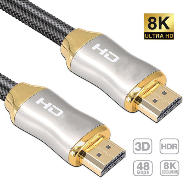 ​​Industrial HDMI 2.1 Cable 48Gbps 8K@60Hz 4K@120Hz | Triple-Shielded OFC | Gold-Plated Locking Connectors | Custom Lengths & Shielding​​ - Image 5