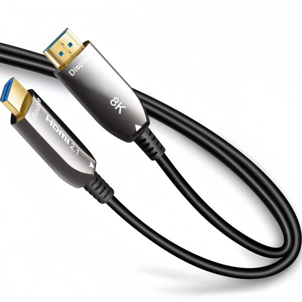 ​​Professional HDMI 2.1 Fiber Cable 48Gbps - 8K@60Hz HDR10+, <1ms Latency (3m) for Esports Monitors & AV Rigs​​