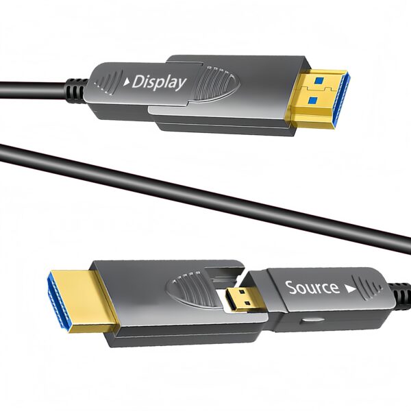 ​​Professional HDMI 2.1 AOC Cable 48Gbps - 8K@60Hz HDR10+, eARC, Detachable Dual-Port (Micro/Standard HDMI) for Pro AV & Broadcast​​ - Image 2