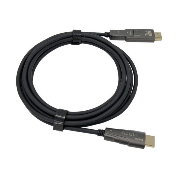 ​​Professional 8K UHD HDMI AOC Cable 48Gbps Detachable Optic Fiber - Dual Output Micro & Standard HDMI for HDTV Display (10ft/20ft/30ft Options)​​ - Image 3