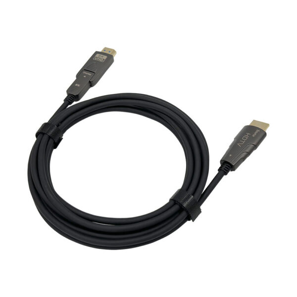 ​​Professional 8K UHD HDMI AOC Cable 48Gbps Detachable Optic Fiber - Dual Output Micro & Standard HDMI for HDTV Display (10ft/20ft/30ft Options)​​ - Image 4