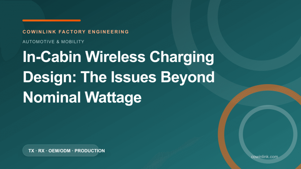 In-Cabin Wireless Charging Design: The Issues Beyond Nominal Wattage