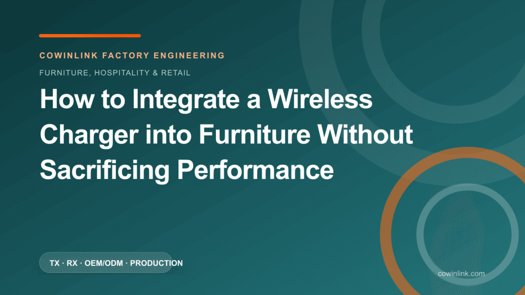 How to Integrate a Wireless Charger into Furniture Without Sacrificing Performance