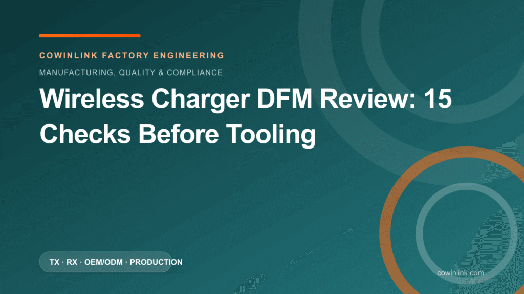Wireless Charger DFM Review: 15 Checks Before Tooling