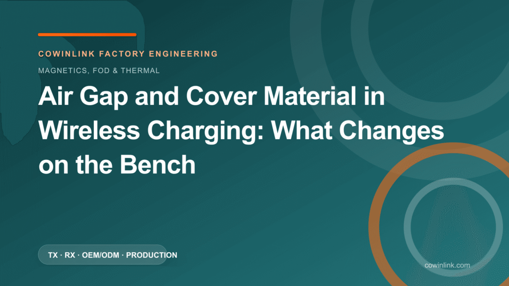 Air Gap and Cover Material in Wireless Charging: What Changes on the Bench